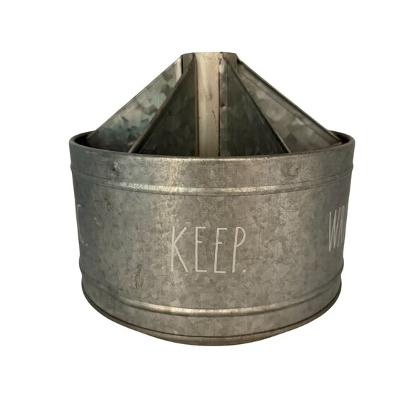 Rae Dunn Galvanized Desktop Organizer Rotating Spinner for Pens Brushes Pencils - Picture 3 of 12